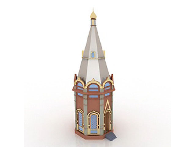 Free Church N37 3D model For Architecture 3Ds Max Model Download